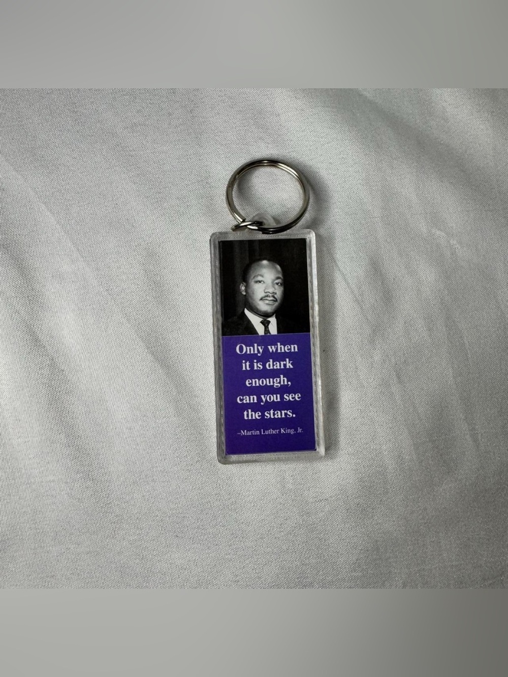 Purple Martin Luther King Jr. Inspirational Keychain